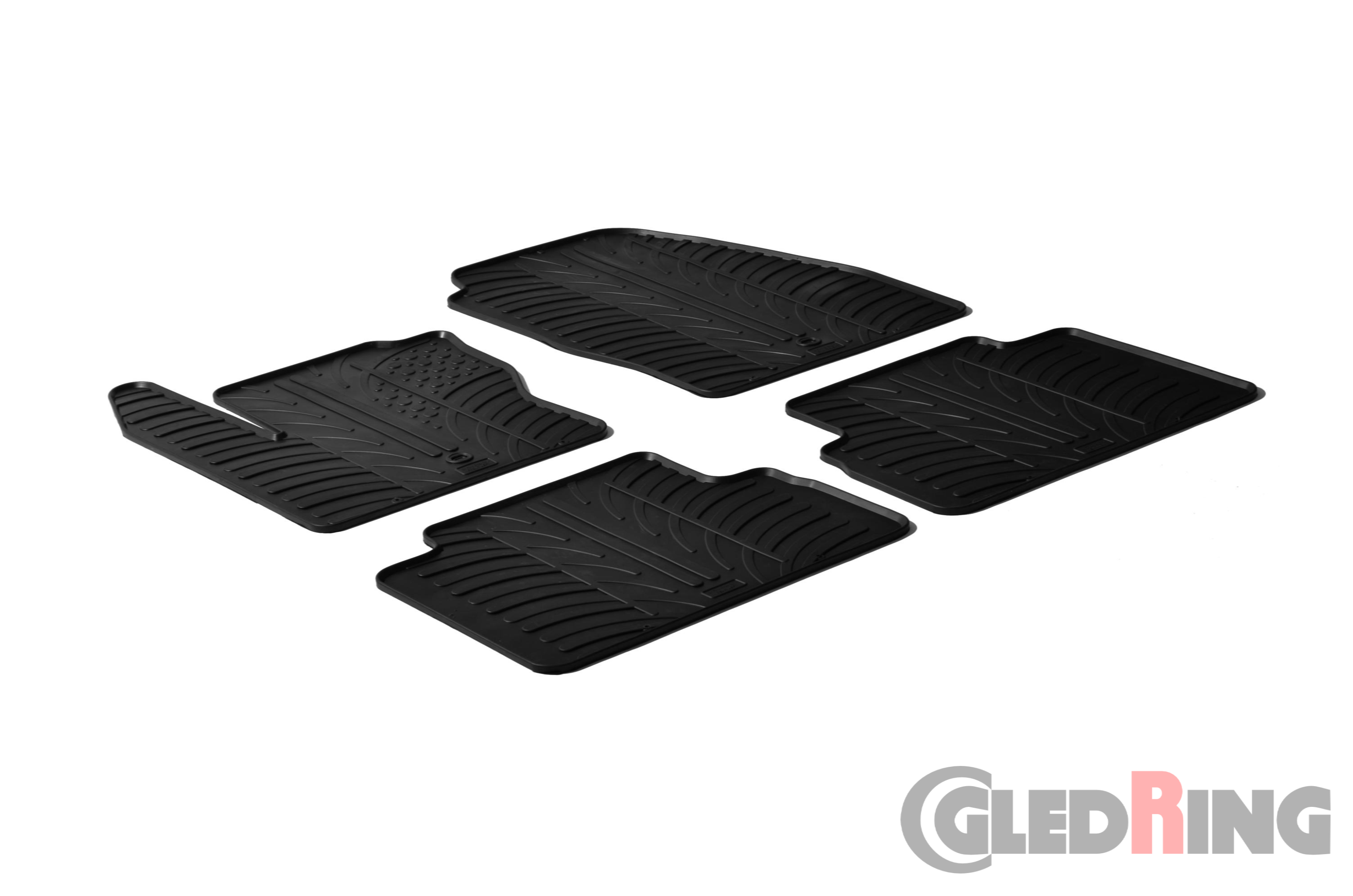 Original Gledring Passform Fußmatten Gummimatten 4 Tlg.+Fixing - FORD C-Max 2010-2014
